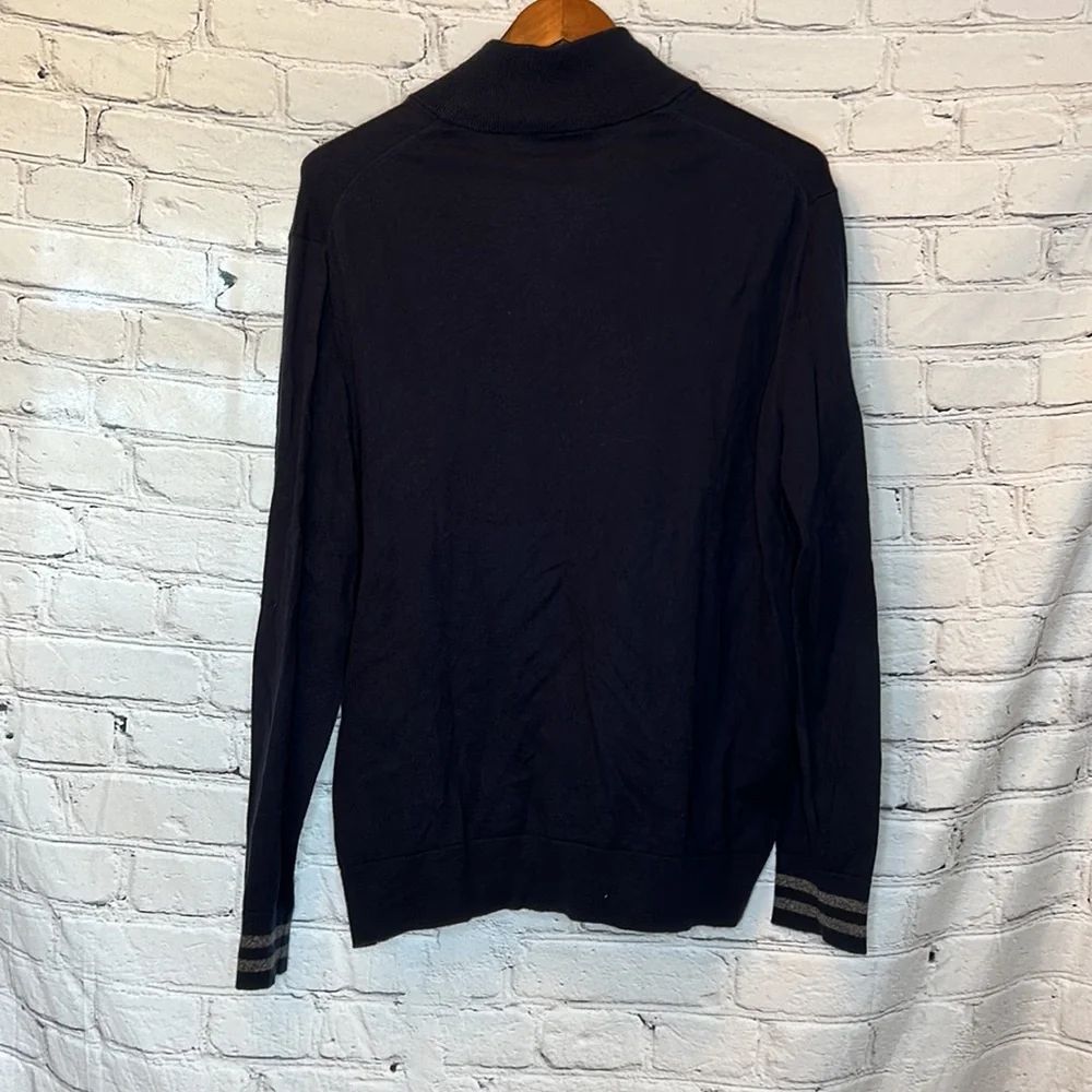 Banana Republic Navy Blue Pullover Quarter Zip Collared Sweater Size XL